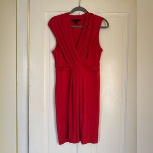 BCBG Maxazria Red Elegant Midi Dress• Medium